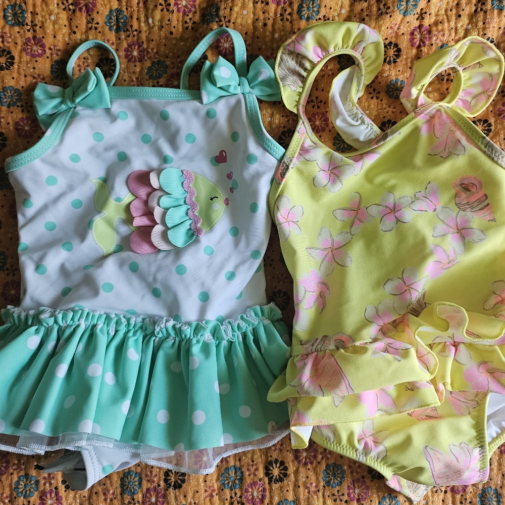 Cute Polka Dot and Floral Swimsuits for Baby Girls 12-18 Months